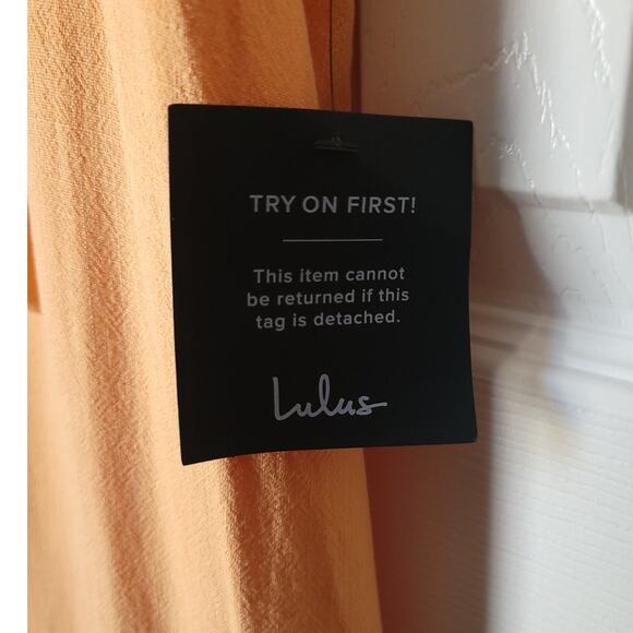 NEW Lulus Orange Peach Cutout Midi Dress Size M - Picture 5 of 6